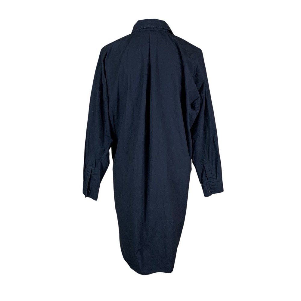 ASSEMBLY LABEL Black Cotton Shirt Dress Minimalist Button Front Long Sleeve 8 - Picture 2 of 4